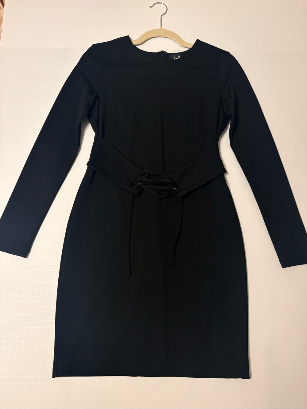 Kacey Montoya’s Closet | Lulu's Black Long-Sleeve Lace-Up Waist Dress